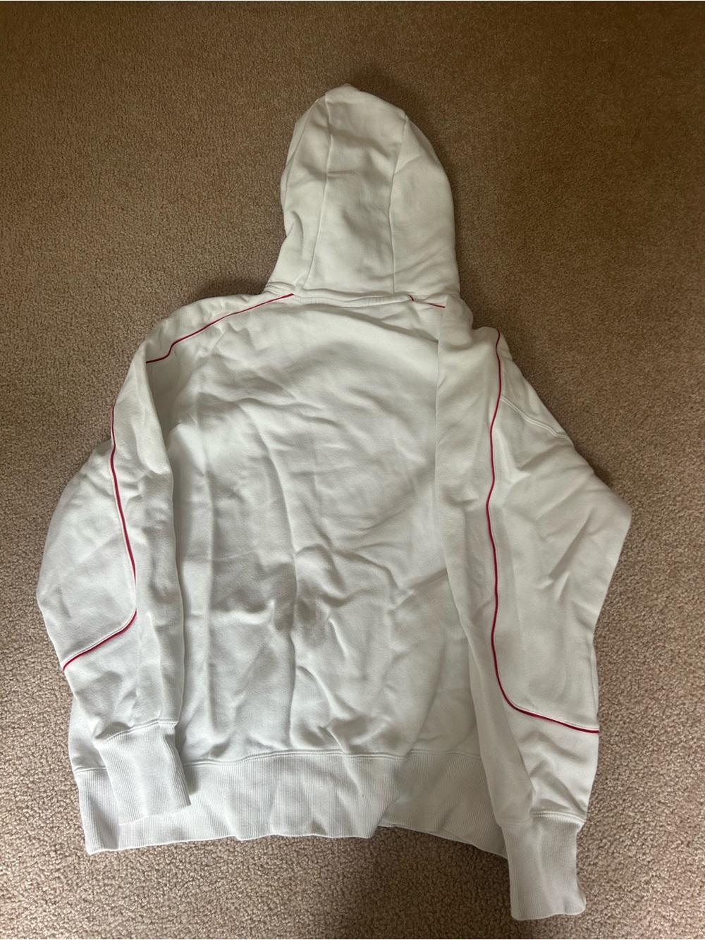 Nike White Hoodie with Red Logo